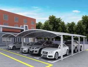 Abri <span class=keywords><strong>de</strong></span> voiture moderne en aluminium imperméable avec toit en polycarbonate pour le stationnement en extérieur - Product Image 3