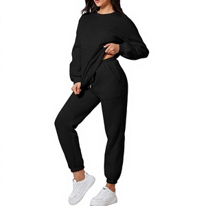 Chándal Deportivo Personalizado al por Mayor con Cuello Redondo, 100% Algodón, Ropa de Invierno, Chándal para Mujer, Color Sólido, Ecológico, de Alta Calidad - Product Image 5
