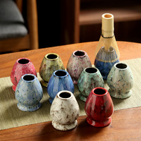 Ensemble fouet à matcha, bol en céramique avec bec verseur, bol en céramique traditionnel japonais, fouet en bambou à 100 brins, ensemble matcha en céramique