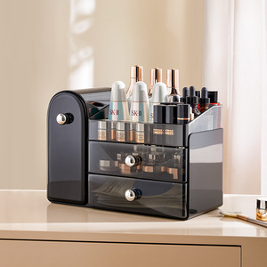 Cosmetic Storage <b>Box</b> Drawer Style <b>Makeup</b> Organizer With Brush Holder Desktop Organizer For Skincare And <b>Makeup</b> Tools - Product Image 3