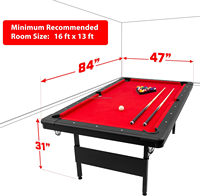 Tables de billard 6ft/7ft/8ft Table de billard portable Tables de billard pliantes pour adultes pour salle de jeux avec rangement facile et pliable