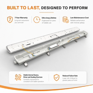 Lampada LED Tri-proof per Fabbriche e Magazzini 170lm/W IES <span class=keywords><strong>LDT</strong></span> Disponibile 100000h Garanzia 7 Anni IP65 IK08 CE CB RoHS 3CCT PC+PC CRI80 - Product Image 2