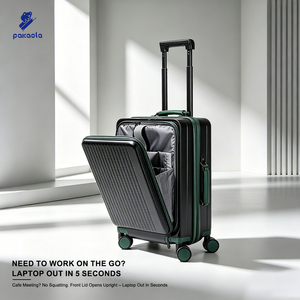 <span class=keywords><strong>Valise</strong></span> de voyage multifonctionnelle à roulettes en PC, légère et durable, à ouverture latérale, personnalisée en usine, style moderne - Product Image 1