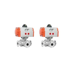 FURUI China supplier factory price pneumatic four-way quick-fit ball valve spring return/double acting pneumatic actuator