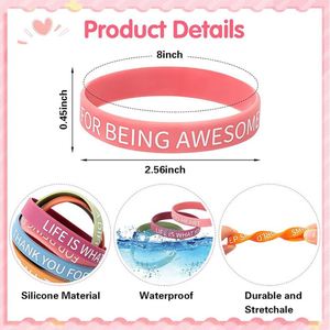 Pulsera Deportiva de Silicona con Texto Motivacional, Brazalete de Goma con Logotipo Personalizado, Pedido al por Mayor OEM, Mensaje Inspirador, Impresión Suave, Uso Diario - Product Image 3