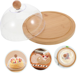 Plateau à gâteau de luxe, plateau à fruits, beurrier avec couvercle en dôme, petit plateau rond couvert pour <span class=keywords><strong>fromage</strong></span> et desserts, plateau de rangement pour réfrigérateur - Product Image 4