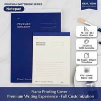 Bloc-notes à reliure parfaite, impression nano, couverture souple, bleu de Prusse, 80 g/m², personnalisable, format A6, A5, B5, carnet de notes professionnel