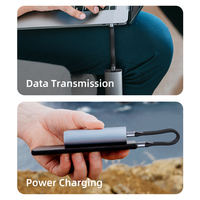 Câble de données USB 4 Type-C multifonctionnel pour charge rapide double tête plate PD240W et transmission de 40 Go, gaine TPE pour disque dur