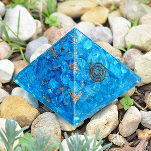 Pirámide de Orgón de Ágata Ónix Azul, Piedra Preciosa Natural, Decoración Energética Artesanal, Regalo Espiritual - Product Image 1