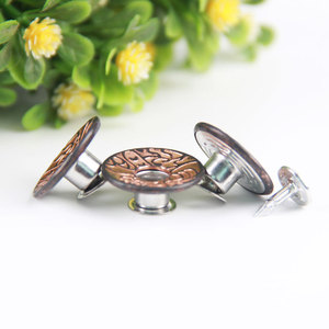 Bottoni in Metallo Dorato Anticato con Texture Fantasia da 9MM, 10MM, 12MM, 14MM, 15MM per Jeans - Product Image 2