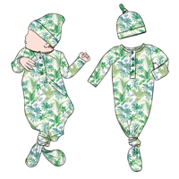 Gigoteuse Nouée Respirante pour Nouveau-né Little Glow Kids en Gros avec Bonnet Assorti pour Enfants