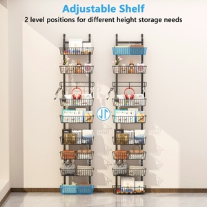 Étagères de cuisine à 8 ou 9 niveaux, paniers de rangement métalliques suspendus à suspendre sur la porte, ensemble d'organisateurs pour garde-manger, salle de bain, placard - Product Image 4