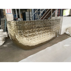 Comptoir de bar en acier inoxydable miroir EX979, comptoir de hall en métal pour hôtel, espaces intérieurs de luxe - Product Image 3
