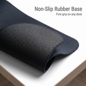 Tapis de souris carré arrondi noir en gros, surface en tissu lisse haute densité, base en caoutchouc antidérapante pour le travail de bureau - Product Image 3