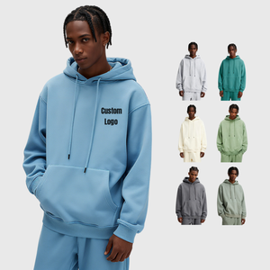 TKAN264 Fabricante Personalizado Peso Pesado 420 Gsm En Blanco Color Sólido Impreso Logo Hombre Sudadera Con Capucha 100% Algodón Sudadera Con Capucha Recortada De Gran Tamaño - Product Image 1