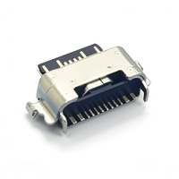 Receptáculo USB-C hembra de montaje medio SMT de 16 pines para PCB, USB 3.1 Tipo C, para baterías externas, teléfonos inteligentes y electrónica de consumo, de fábrica OEM