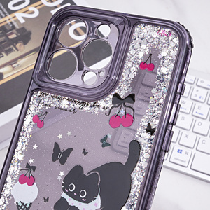Nouvelle <span class=keywords><strong>coque</strong></span> de téléphone motif dessin animé mignon avec Bracelet fleur pour <span class=keywords><strong>iPhone</strong></span> 17 16 15 paillettes fantaisie couvertures mobiles pour dames en gros - Product Image 3