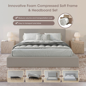 Juego de Muebles de Dormitorio con <span class=keywords><strong>Cabecera</strong></span> Tapizada Moderna de Alta Calidad, Fabricada a Medida, con Marco de Espuma Suave y Funda Extraíble y Lavable - Product Image 4