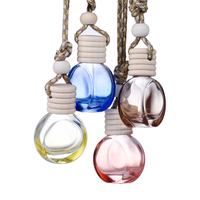 Chapeau suspendu en bois désodorisant de voiture conteneur 8ml 10ml diffuseur en verre carré bouteille de parfum de parfum