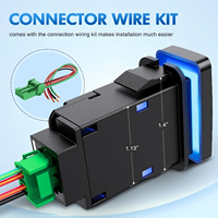 Interruptor basculante ON-OFF de 12V con IP65 ABS + Kit de cable de conexión rápida de construcción metálica para reemplazo de barra de luz de parachoques de coche