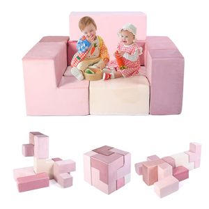 Ensemble de blocs de jeu souples pour enfants, pour l'escalade en intérieur et le développement sensoriel, en matériau éponge pelucheux - Product Image 2