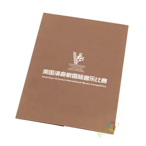 Custom Cardboard Paper Presentation Folder Cover Certificate Holder with Silver Hot Stamping