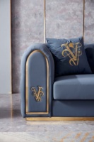 Canapé Chesterfield de luxe contemporain SF2028 pour salon, ensemble 1+2+3, pliable, en cuir PU, pour usage hôtelier