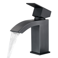 Robinet de lavabo de salle de bain monocommande moderne en alliage de zinc chromé à montage sur plan, mélangeur eau chaude et froide