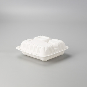 7X7 "3 Ngăn Bản Lề <span class=keywords><strong>Container</strong></span> Compostable Clamshell Lấy Ra Thực Phẩm <span class=keywords><strong>Container</strong></span> - Product Image 3