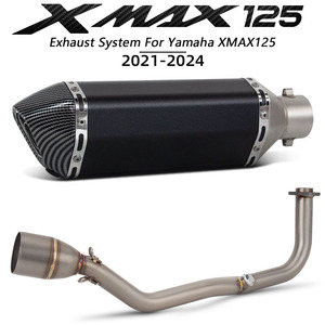 Système d'échappement XMAX125 pour Yamaha <span class=keywords><strong>XMAX</strong></span> <span class=keywords><strong>125</strong></span> 125cc 2021-2024, kit de tuyaux d'échappement pour moto, collecteurs de <span class=keywords><strong>scooter</strong></span>, tube de 370 mm, silencieux - Product Image 2