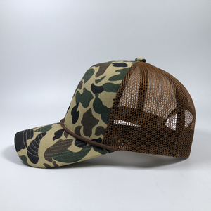 OEM 5 Panneau Uni Coton Corde Tactique Camionneur <span class=keywords><strong>Capc</strong></span> Mode Hommes Chasse Sports de Plein Air Tête Porter Personnalisé Premium Camouflage Chapeaux Vierge - Product Image 4