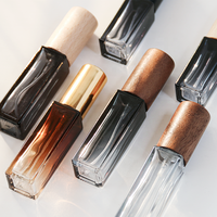 Flacon Carré en Verre Vide 5ml 10ml 15ml pour Parfum Huiles Essentielles, Vaporisateur Atomiseur avec Bouchon Brillant Or Argent