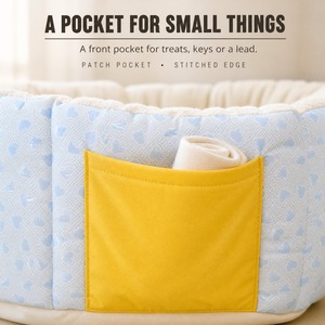 Cama para Mascotas con Borde Elevado, Asiento Elevador Portátil de Viaje, Nido Lavable de Felpa Suave para Perros Pequeños y Gatos - Product Image 6