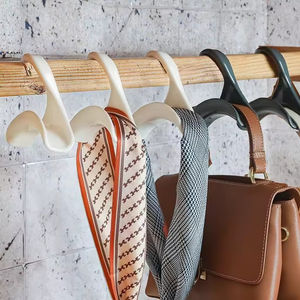 Organisateur de vêtements en plastique arc sac crochet pour sac à main chapeau écharpe support de rangement avec lien garde-robe stockage cintre - Product Image 3