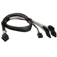 Câble de distribution Mini SAS SFF 8643 4i 4 SATA pour carte mère d'ordinateur avec blindage en nylon et PVC tressé pour serveurs et stockage de données