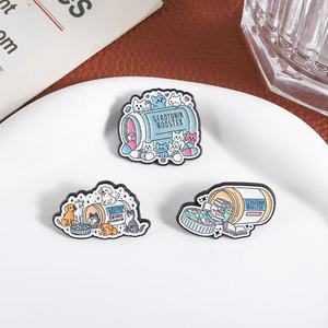 Wholesale 2026 New Arrival Personalized Medical Themed Brooches Pins Cute <strong>Cats</strong> <strong>Books</strong> Medicine Bottles Enamel Metal Cartoon Pins - Product Image 3