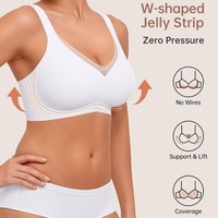 Soutien-gorge sans fil grande taille pour femme, couvrant entièrement, sans coutures, offrant un soutien et un maintien doux, confortable et réglable à l'arrière