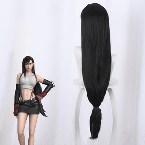 Peluca Sintética Negra Natural Larga y Lisa de 90 cm de Ainizi, Peluca de Cosplay de <span class=keywords><strong>Tifa</strong></span> Lockhart de <span class=keywords><strong>Final</strong></span> <span class=keywords><strong>Fantasy</strong></span> VII para Mujer - Product Image 6