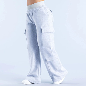 <span class=keywords><strong>Pantaloni</strong></span> <span class=keywords><strong>Cargo</strong></span> da <span class=keywords><strong>Donna</strong></span> Personalizzati all'Ingrosso, a Vita Alta, Larghi, Gamba Larga, Stile Casual, con Tasche - Product Image 3