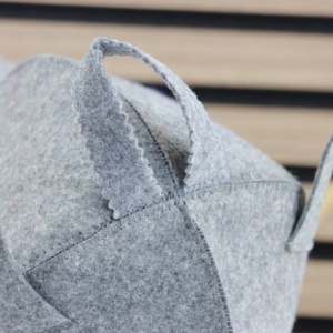Chapeau de sauna en feutre recyclé gris écologique avec cornes de diable, vente en gros, logo personnalisé, directement de l'usine, pour hammam et spa - Product Image 6