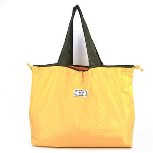 Tùy Chỉnh Lớn Gấp Tote Túi Nhà Bếp Có Thể Gập Lại Túi Hàng Tạp Hóa Túi Tái Sử Dụng Dây Kéo <span class=keywords><strong>Nylon</strong></span> Mua Sắm Túi - Product Image 6