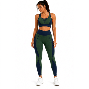 Ensemble de sport décontracté 2 pièces sans couture pour femme : soutien-gorge de sport et leggings de yoga taille haute, séchage rapide pour la gym et l'entraînement - Product Image 1