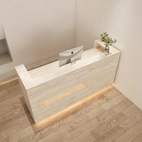 Comptoir de réception moderne et minimaliste sur mesure avec éclairage LED intégré pour salon de beauté ou bureau