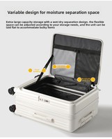 Ensemble de bagages modernes à roulettes avec ouverture latérale, extensibles, en ABS, pour voyage d'affaires, avec serrure à combinaison et compatible TSA