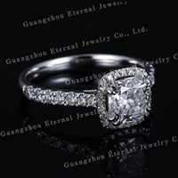 Feiner Schmuck IGI-Zertifikat 1ct 2ct Kissenförmiger Schliff VVS Labor-Gezüchteter Diamant 10K 14K 18K Weißgold PT950 Ehering