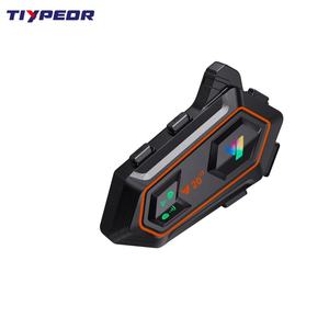 Casco de motocicleta TIYPEOR, auricular de interconexión Bluetooth, auriculares de batería larga para 2 ciclistas, intercomunicador de 1000 metros, resistente al agua IPX6 - Product Image 4