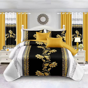 Parure de lit de luxe en polyester DL, 12 pièces, taille King, avec couettes, taies d'oreiller et rideaux, résistante à la décoloration, toutes saisons, pour chambre à coucher, vente en gros OEM - Product Image 1