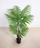 Palmier artificiel réaliste multi-tailles dans un pot en plastique, faible entretien, plante décorative verte pour la maison