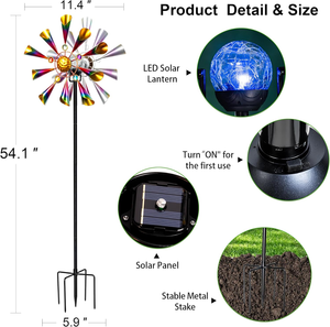 Mulino a Vento da Giardino per Villa, Mulino a Vento Girevole in Ferro Battuto Alimentato a Vento, Accessorio per Esterni, Direttamente dal Produttore - Product Image 2