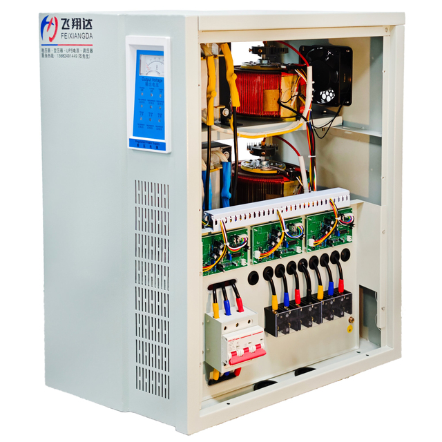 AVR 3-Phase Static Copper Voltage Regulator 20KVA 380V2% >98% Eff. 50/60Hz AC Zero-Line Free Input Servo Motor CE ISO-9001